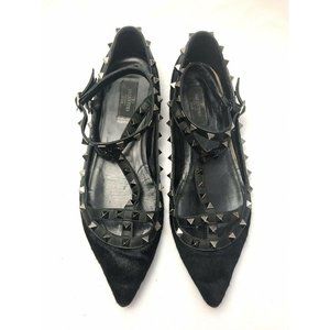 Valentino Garavani Pony Calf Hair Black Caged Rock